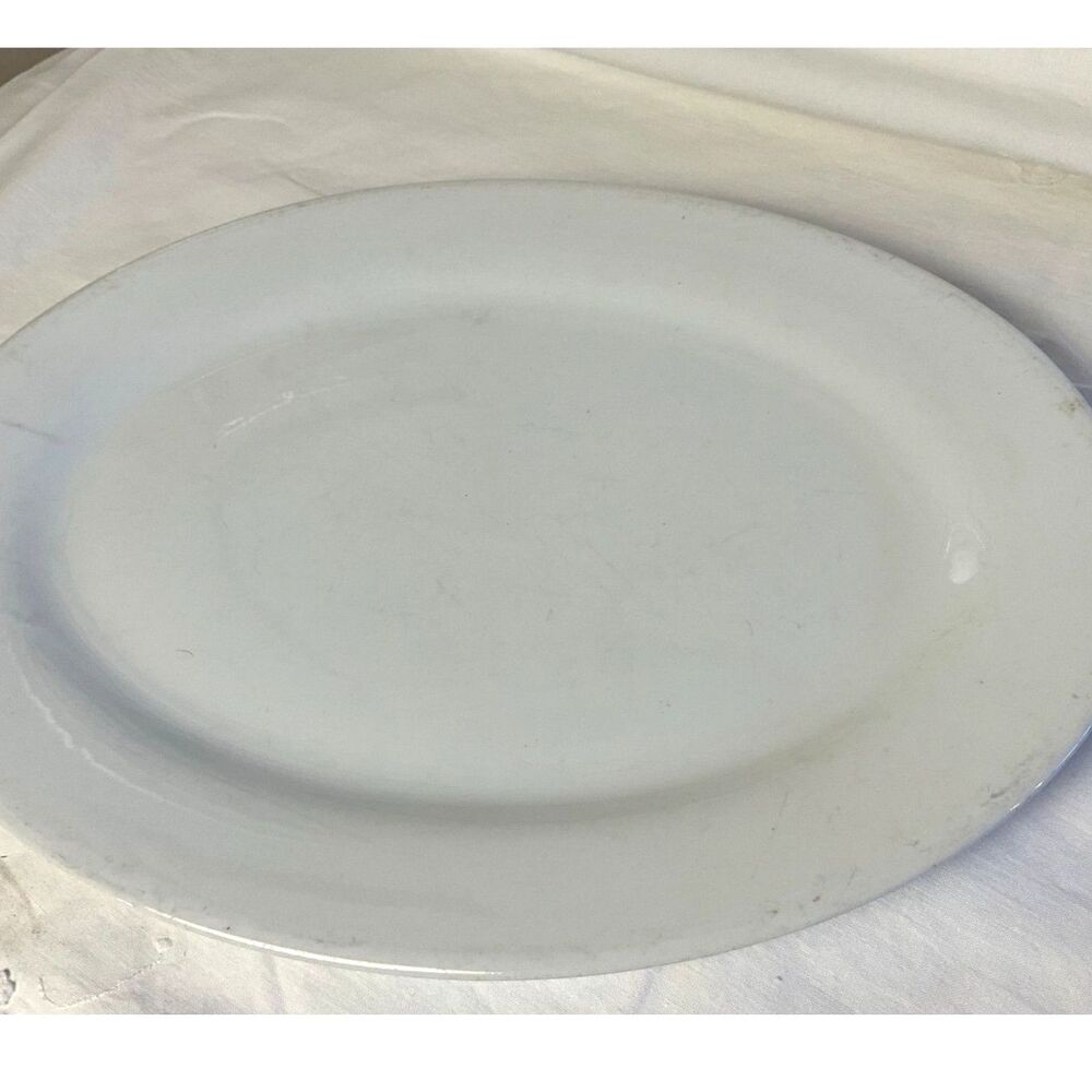 Vintage White Ironstone Oval Serving Platter 14" x 10" Farmhouse Cottagecore - Picture 5 of 6
